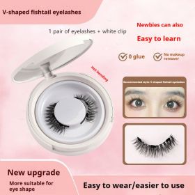 Snap on Magnetic Lashes (Option: UBS053-1pair Eyelash Plus White Clip)