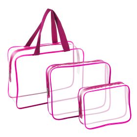 ClearCarry Travel Essential Set (Option: 3PcsMakeupBagPink)