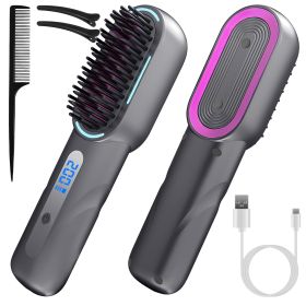 GlowSmooth Portable Styler (Option: StraightenerBrushGrey)
