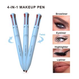 4 Color Lip Liner Highlighter Eyeliner And Eyebrow Pencil 4in1 makeup pen (Color: #01)