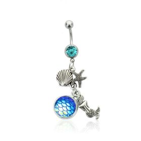 Colorful Shining Beauty Scale Navel Stud Accessories (Color: NC015 Light Blue Diamond Blue)