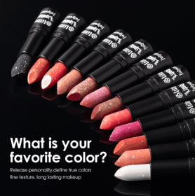 PSJ301-028   12 colors shiny matte lipstick Carved pearlescent glitter lipstick  2pc mixed sales Matte velvet lip lipstick makeup Velvet matte te (PSJ301-028: PSJ301-028-08)