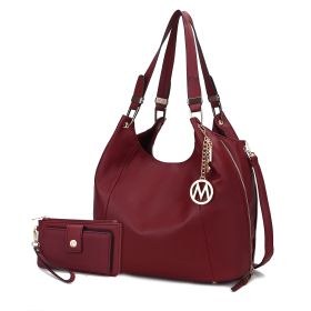 MKF Collection Calina Expandable Women's Shoulder Bag by Mia K (Color: Burgundy)