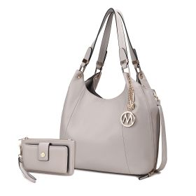MKF Collection Calina Expandable Women's Shoulder Bag by Mia K (Color: Beige)