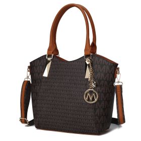 MKF Collection Devorah Signature Printed Vegan Leather Women's Tote Bag by Mia K (Color: Brown)