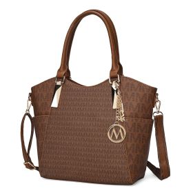 MKF Collection Devorah Signature Printed Vegan Leather Women's Tote Bag by Mia K (Color: Tan)