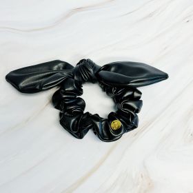 Leather Tie Hair Scrunch (Color: Black)
